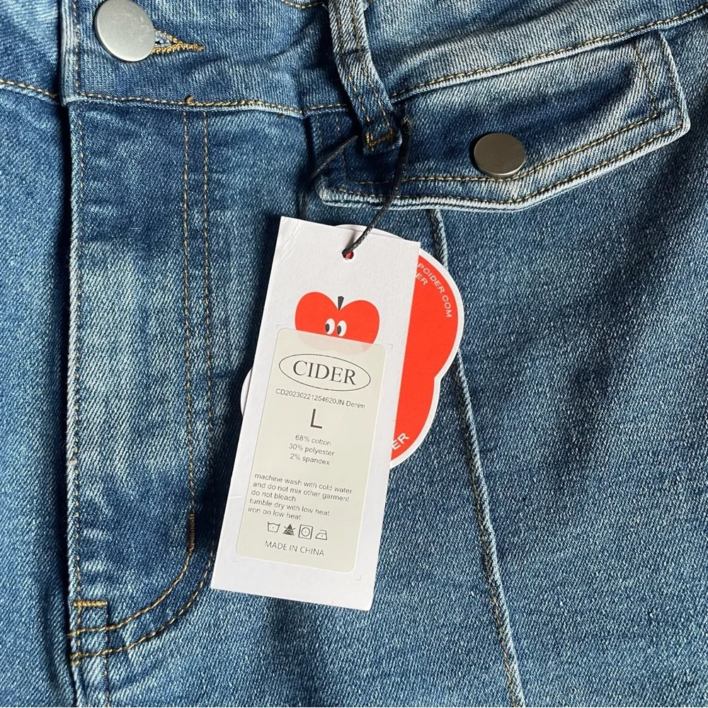 Cider Denim Washed High Waist Flared Jeans - Picture 7 of 8